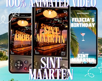 Sint Maarten Girls Trip Invite | Animated Video Reveal Invitation | Birthday or Bachelorette Getaway (Digital Download)
