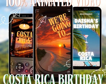 Costa Rica Girls Trip Invite | Animated Video Reveal Invitation | Birthday or Bachelorette Getaway (Digital Download)