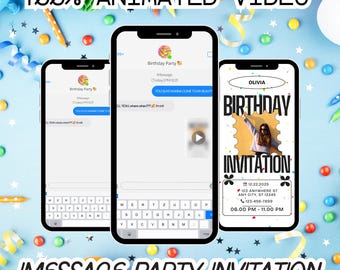 iMessage Birthday Invitation | Animated Text Message Chat Invite | Phone Style Party Video (Digital Download)