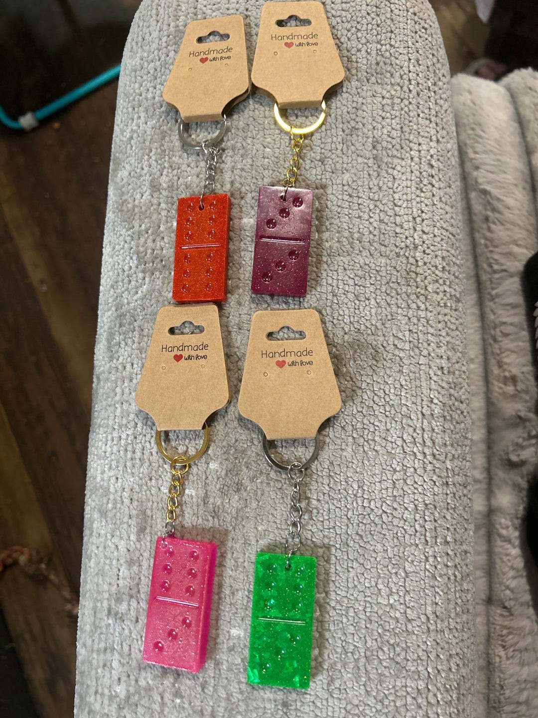 Resin Made Domino Keychains - Etsy