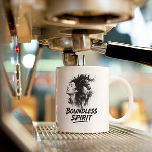 Taza para amantes de los caballos, espíritu sin límites, regalo de arte ecuestre
