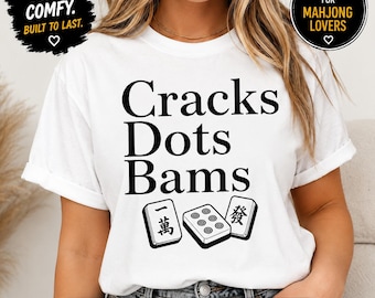 Mahjong Tiles Cracks Dots Bams T-shirt | Mahjong Design