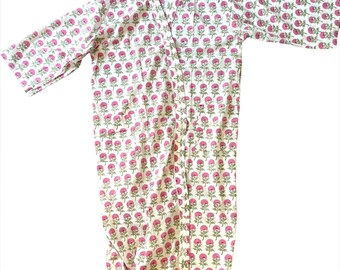 Kimono bohème blockprint en coton