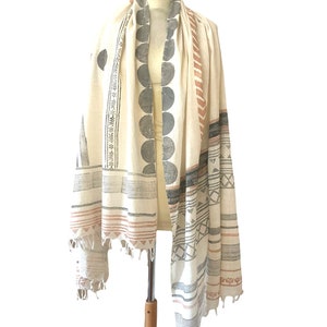 grande étole voile de lin bohême