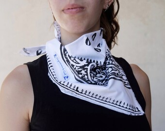 Bandana for men and women Bohèmian blockprint artisanmade fine cotton unique style