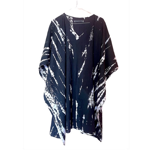 Caftan lounge boheme-chic en coton tie and dye artisanal