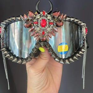 Lilith the Dark Priestess Goggles / Custom / Burning Man / Dress Up / Ski Goggles / Snowboarding Goggles