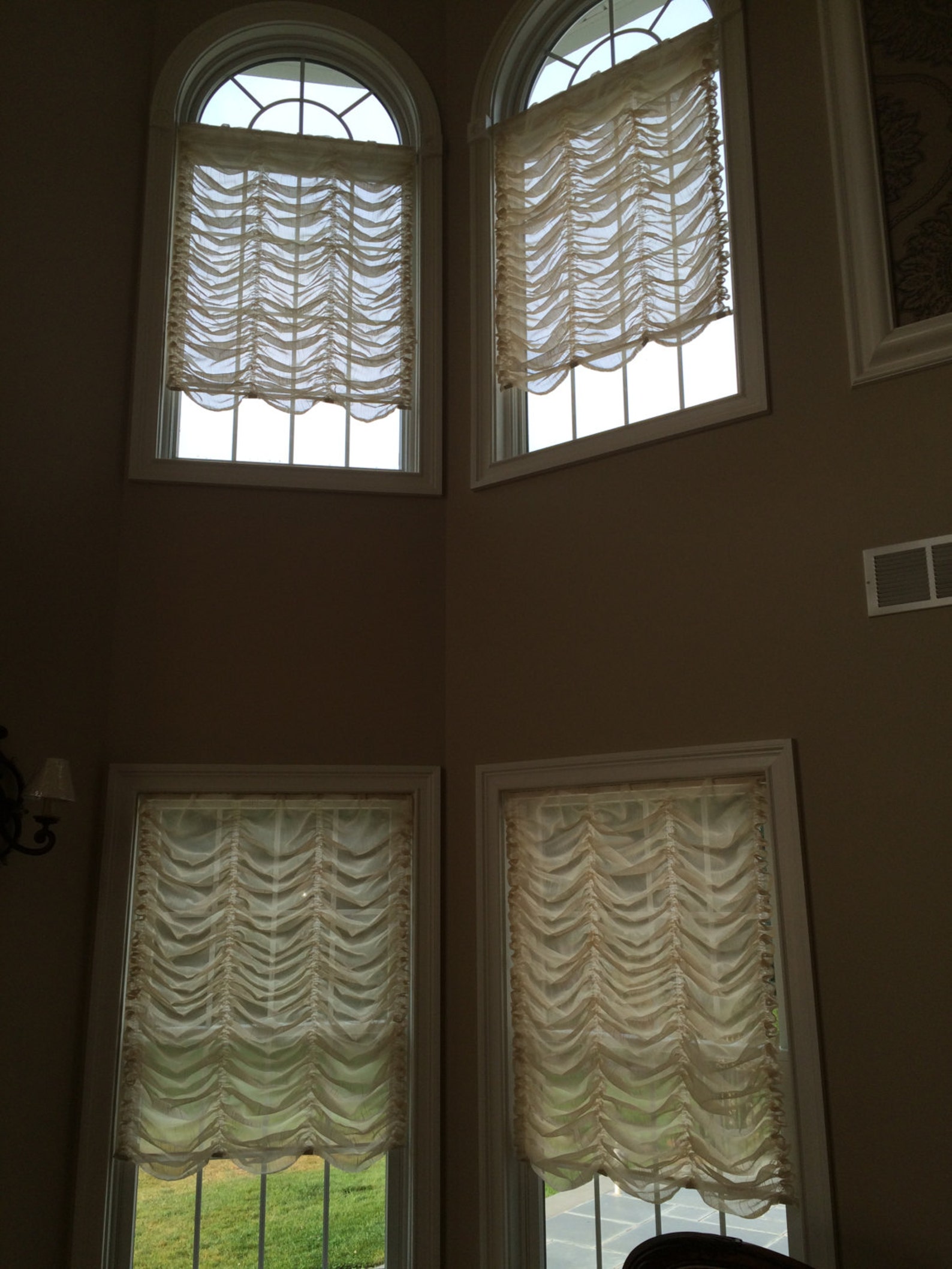 Austrian Balloon Shade/curtainstationary in Cream Sheer Etsy