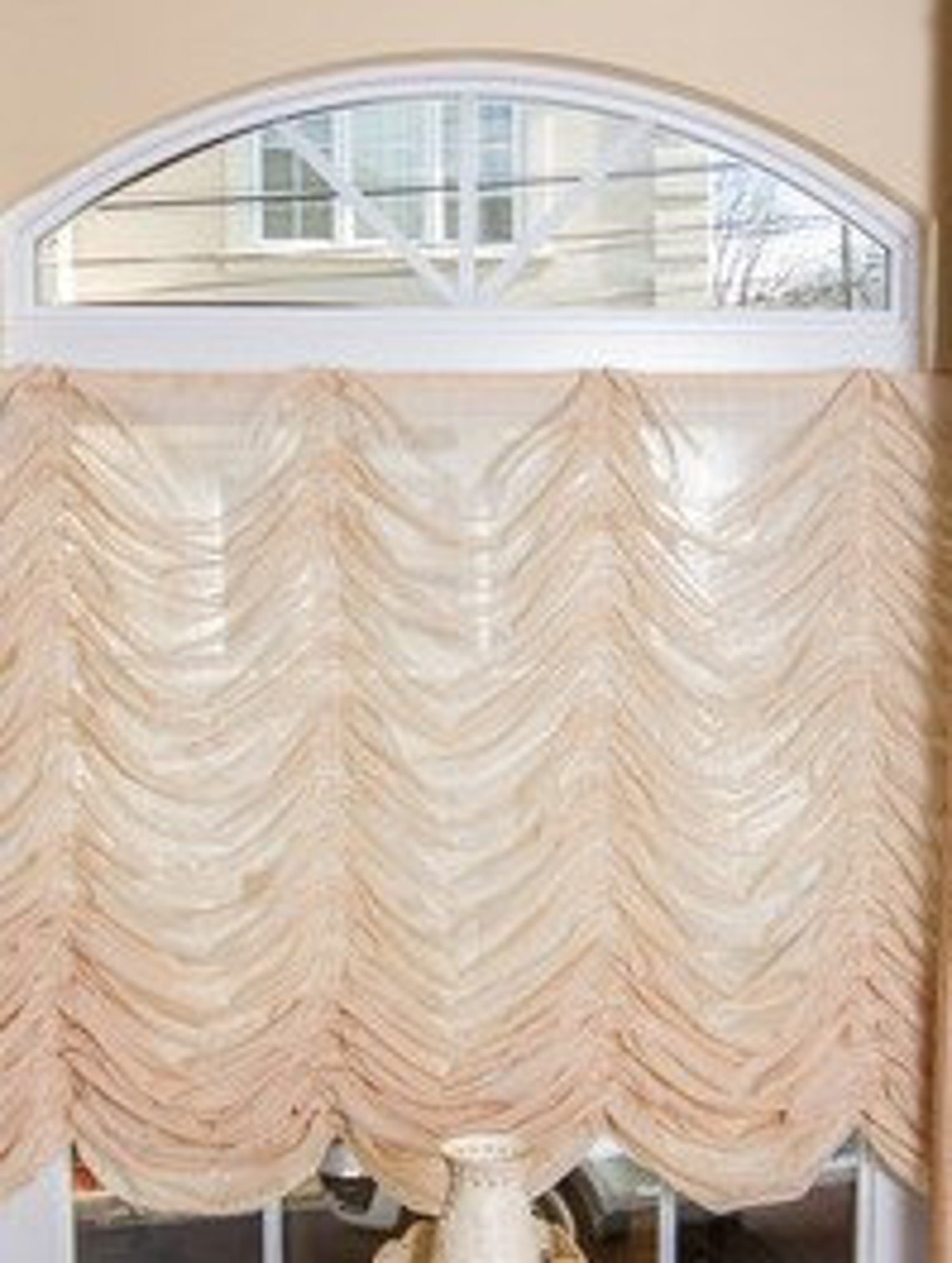 Austrian Balloon Shade/curtainstationary in Cream Sheer Etsy