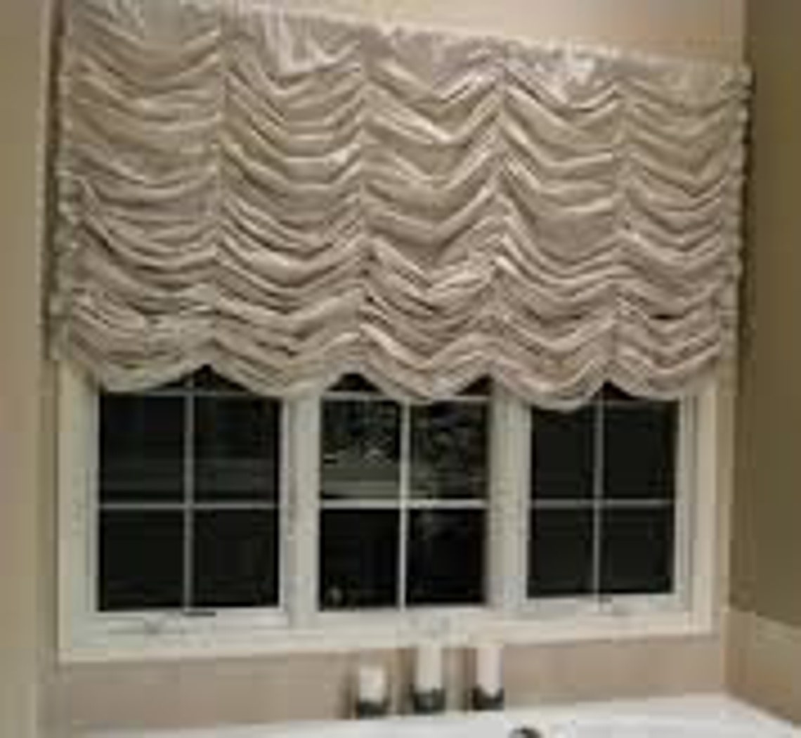 Austrian Balloon Shade/CurtainStationary in Cream Sheer Etsy