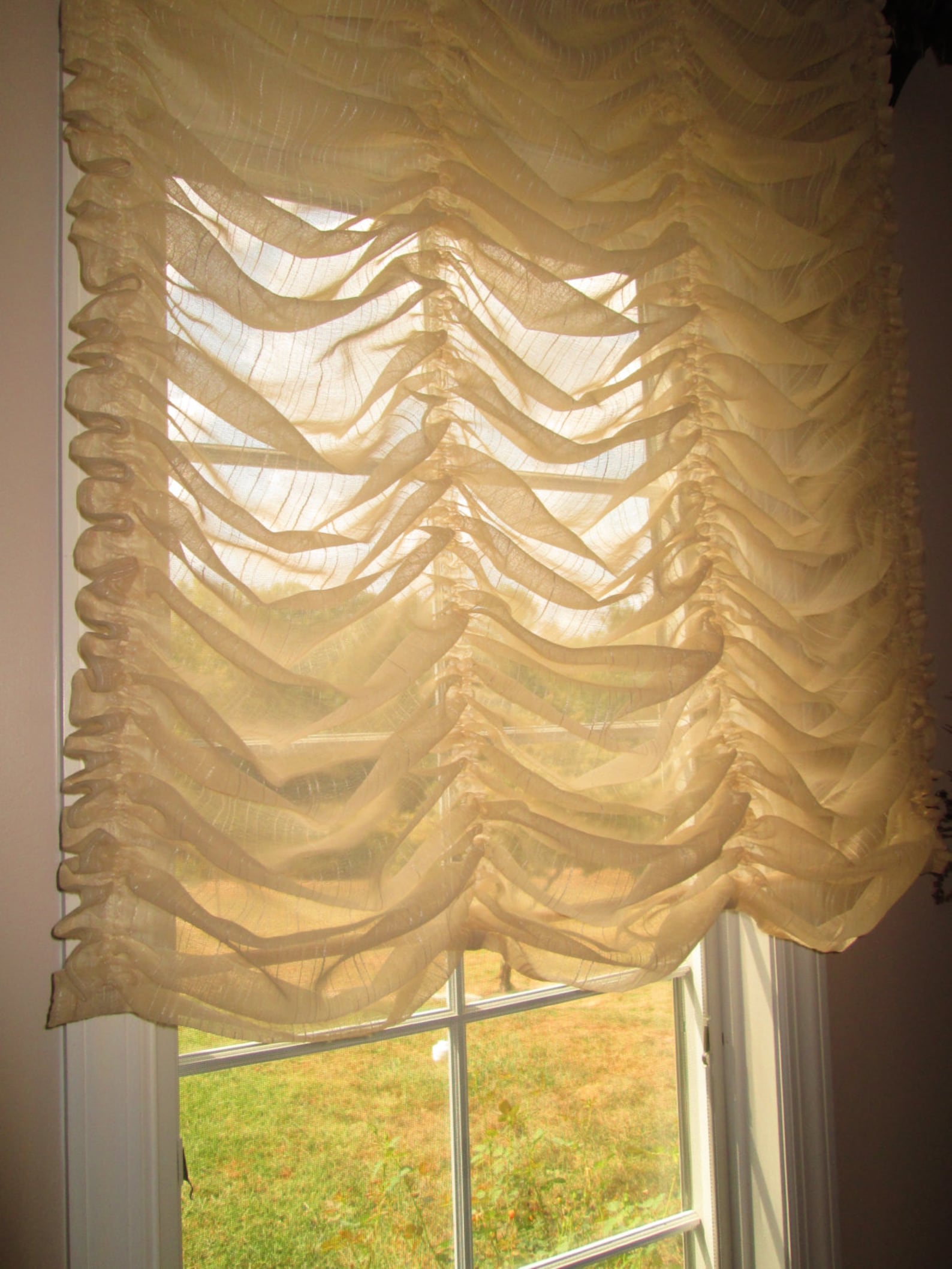 Austrian Balloon Shade/curtainstationary in Cream Sheer Etsy