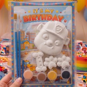 Themed Plaster Painting Kit for Kids - DIY Birthday Activity Pack - Party Favors for Girls and Boys - Handcrafted Art Set paw