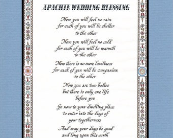 Apache Wedding Blessing 11x14 Wedding Blessing Print - Etsy