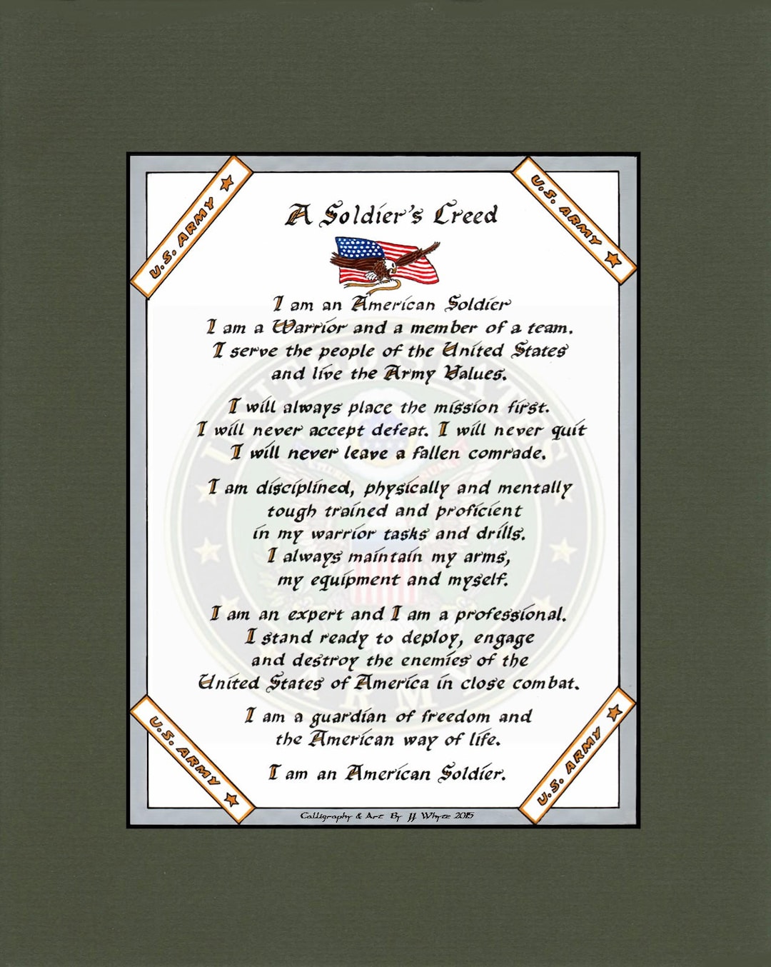 United States Army Soldiers Creed - Etsy