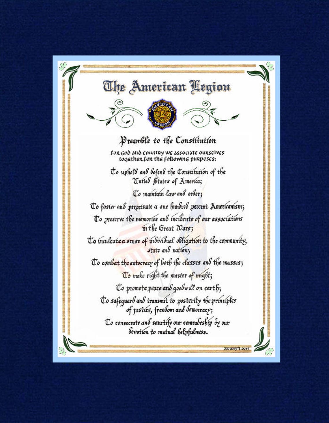The American Legion Preamble Etsy