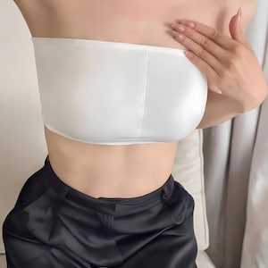 Bandeau-BH aus Baumwolle: Abnehmbare, durchsichtige Träger, leicht wattiert - M/L