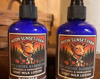 Goat Milk Lotion: Patchwork Barnwood - Patchouli and Sandalwood