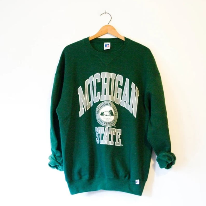 Vintage Michigan State Sweatshirt Etsy