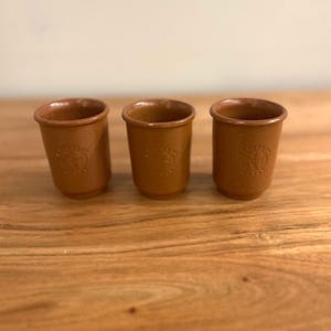 Vintage Chocolat Royal Stengods Varm Chokladkoppar - Set om 3 - Europeisk