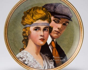 Assiette de collection Norman Rockwell « Rencontre sur le chemin » - Knowles Fine China - Assiette artistique en édition limitée