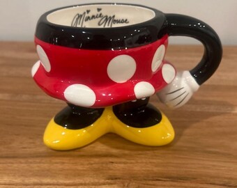 Disney Minnie Mouse Ceramic Mug – Polka Dot Skirt & Yellow Shoes – Collectible Ceramic Cup