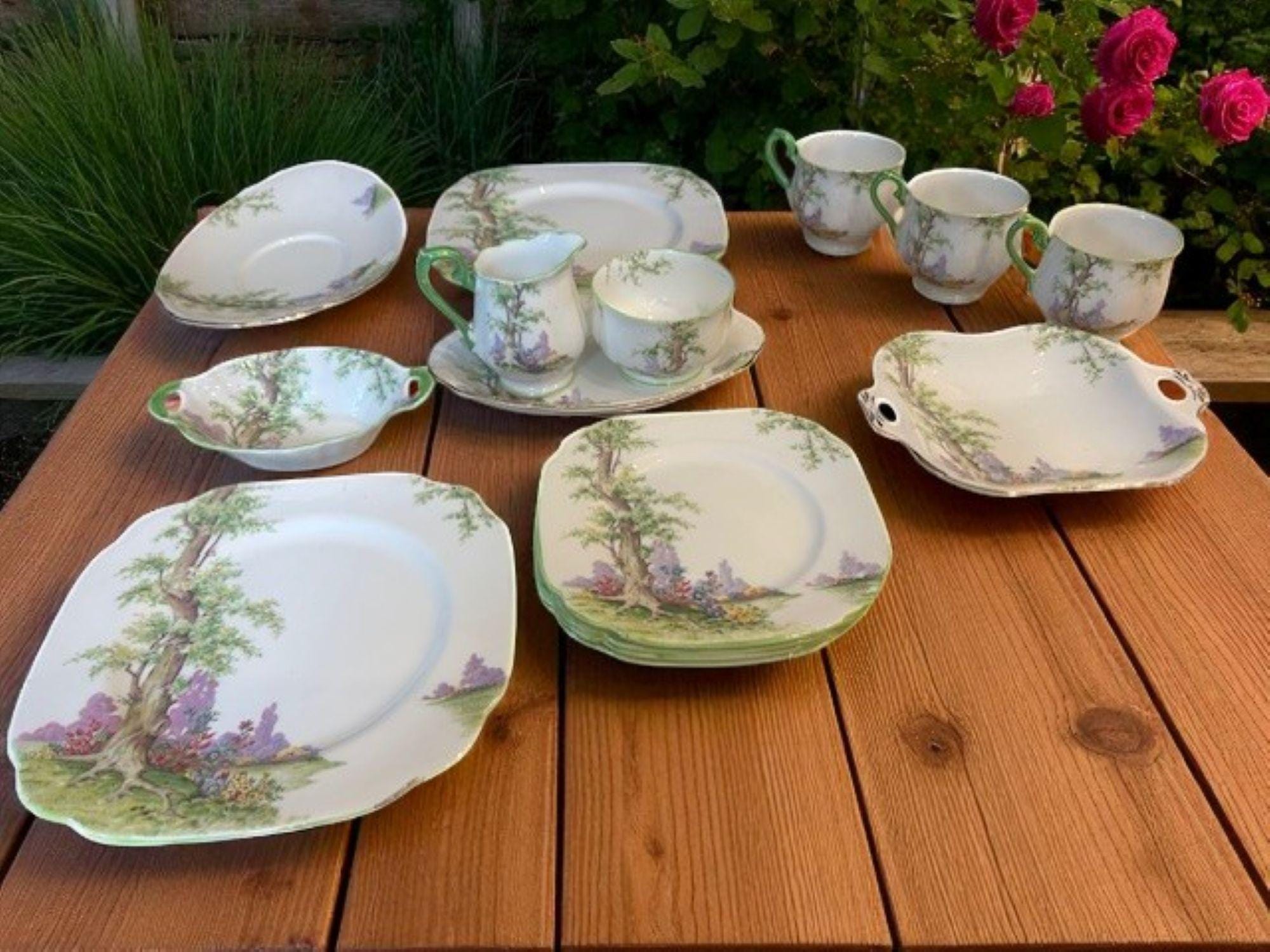 アンティーク ロイヤルアルバート グリーンウッドツリー スクエア