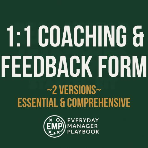 1:1 Coaching & Feedback Template | Manager Coaching Form | Employee Evaluation | Editable Canva | Performance Review Tool