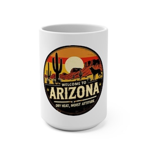 Welcome to Arizona Retro Mug - Perfect Gift for Travelers, Coffee Lovers, Souvenir, Home Decor, Unique Collectible
