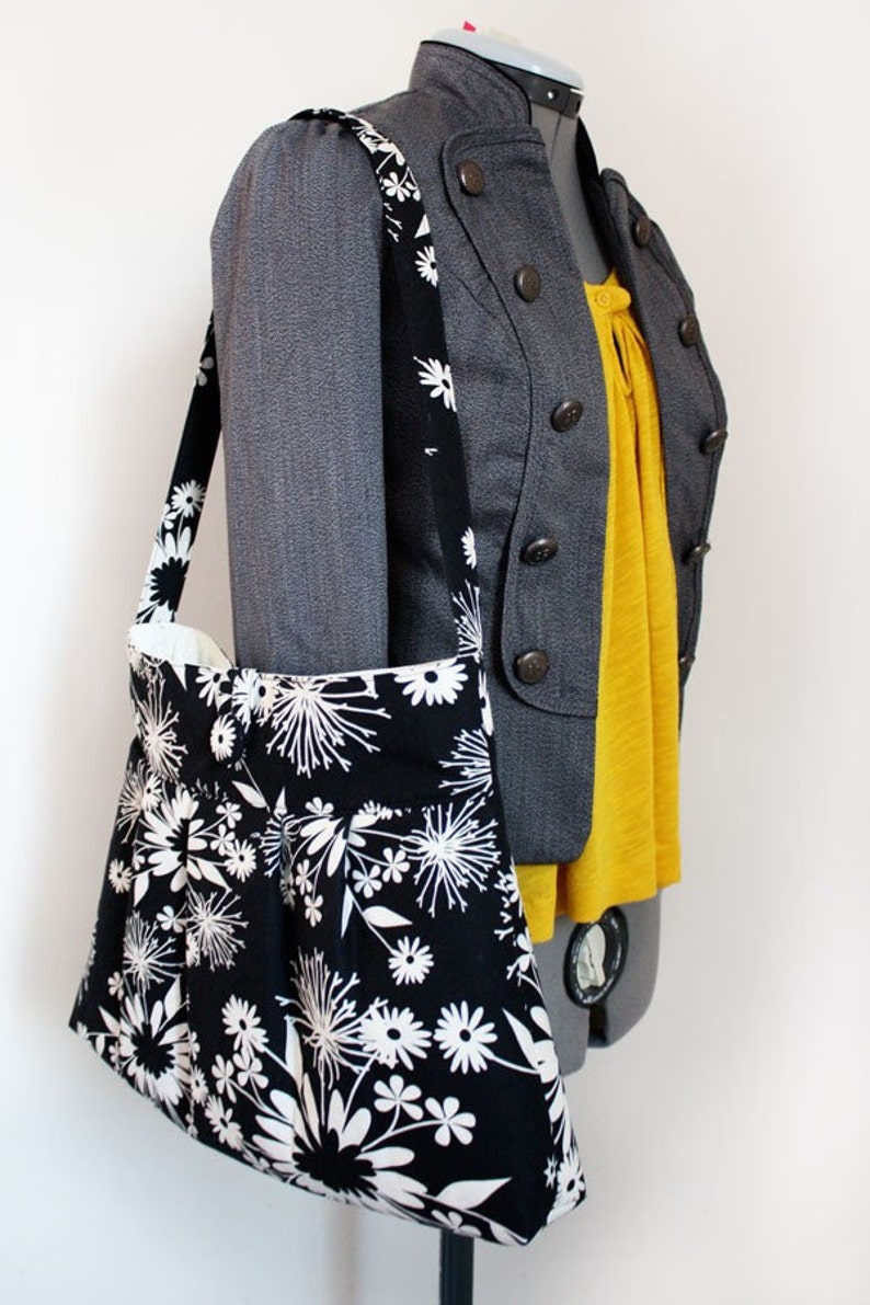 black and cream purse
