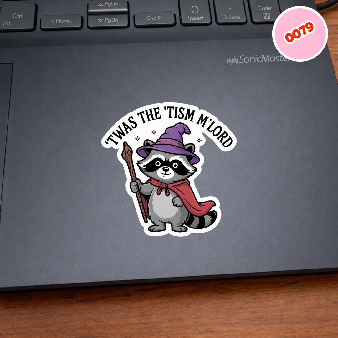 0079 Autism Raccoon Sticker, Neurodivergent Sticker, ADHD Autism Humor ...