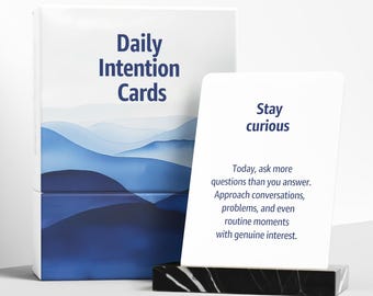 Daily Intention Cards | 80 Daily Mindfulness Prompts | Self Care Deck | Therapy Tools | Pause Before Reacting | Gift for Overwhelmed Mind