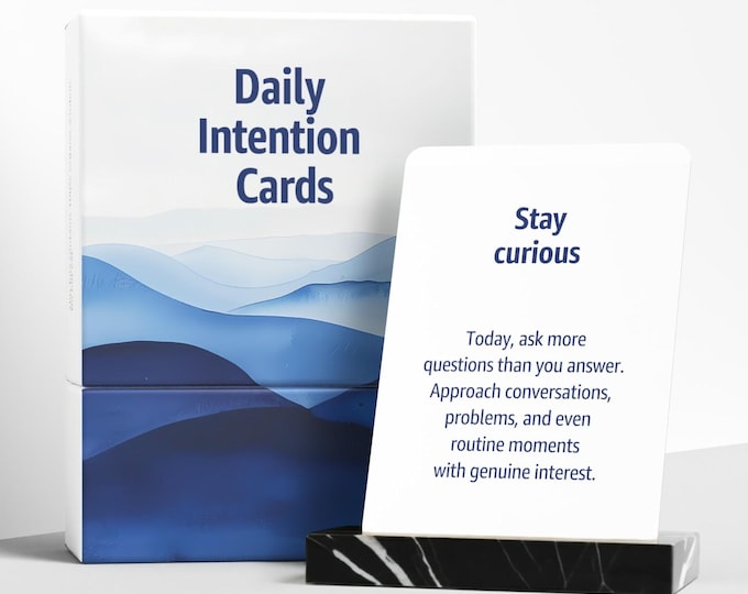 Daily Intention Cards | 80 Daily Mindfulness Prompts | Self Care Deck | Therapy Tools | Pause Before Reacting | Gift for Overwhelmed Mind
