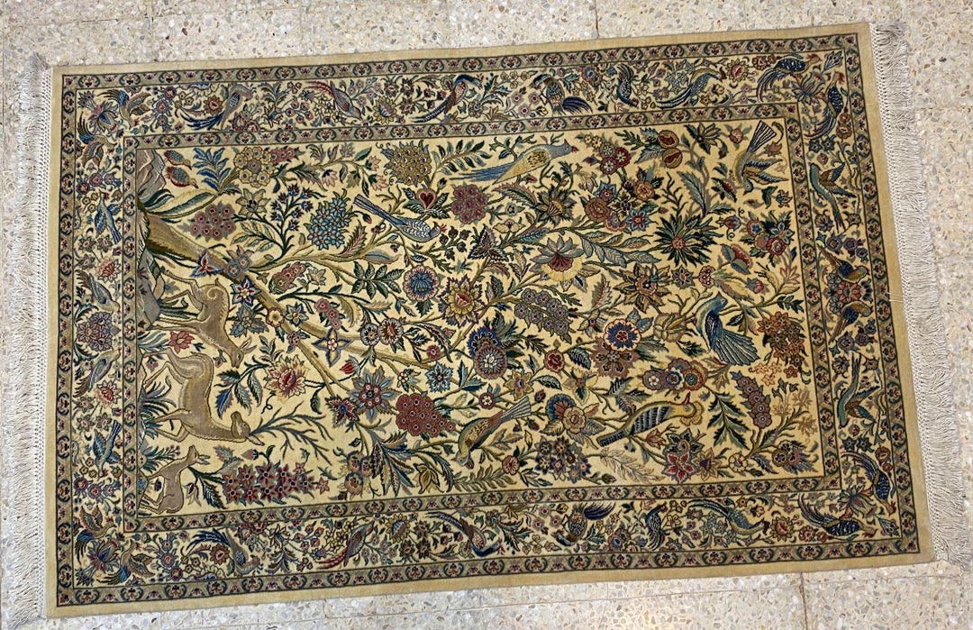 Peaceful Pattern Rugs Afghan Wall Hanging Rug | Deer Peace View Design | Handmade Merino Wool ...