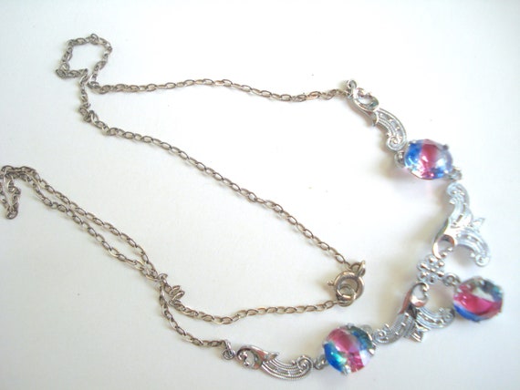 REDUCED PRICE - Deco Necklace Iris or Rainbow Gla… - image 2