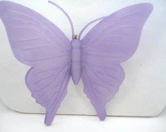 Large Butterfly Brooch Lilac Celluloid Kitty Dalsgaard Denmark 60's 70's