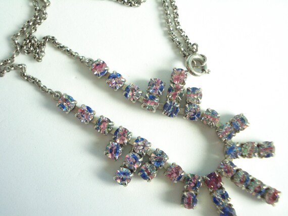 Rainbow or Iris Glass Necklace 1930's 40's