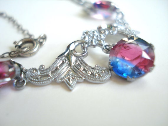 REDUCED PRICE - Deco Necklace Iris or Rainbow Gla… - image 7