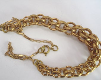 Art Deco Necklace Chunky Gold Tone Chain Jakob Bengel 20's 30's