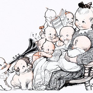 Nursery Print - Kewpies and Twins - Baby Shower Gift - Rose O&#39;Neill