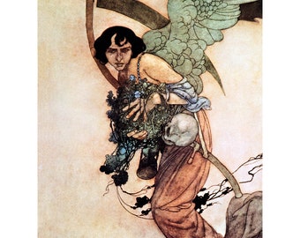 Angel Card - Fantasy Wall Art - Gift for Her or Him - Repro Charles Robinson