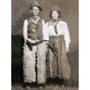 Cowboy Card - Cowgirl Wild West Western Couple Notecard - Valentine Anniversary