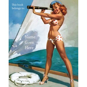 Pinup Girl Bookplates - Self-Stick or Acid-Free - Book Plates for Sailor
