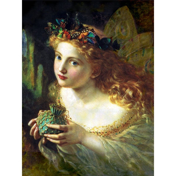 Fairy Card - Faerie Queen with Butterfly Crown - Sophie Anderson Artwork