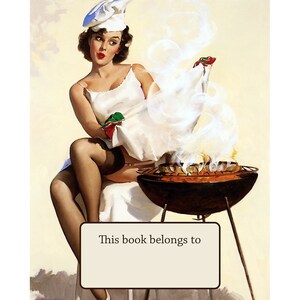Pinup Girl Bookplates - Self-Stick or Acid-Free - Cookbook Book Plates