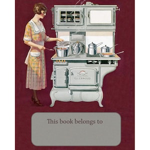 Woman Cooks Bookplates - Food Lover Foodie Recipe Book Bookplate - Self Stick or Acid Free