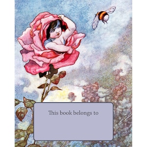 Flower Fairy Bookplates: Personalized Bee Illustration, Acid-Free or Self-Stick