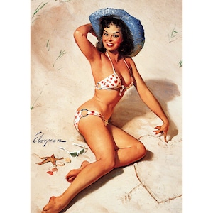 Sexy Refrigerator Magnet - Polka Dot Bikini Pinup Girl