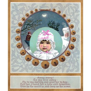 Christmas Card - Baby Waits for Santa Claus - Holiday Home Decor