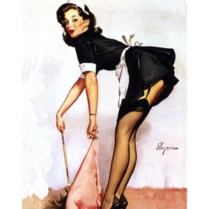 Pinup Girl Print French Maid Repro Gil Elvgren image 1