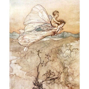 Fairy Print - Baby Shower Gift - Nursery Wall Art - Arthur Rackham Art